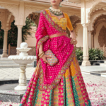 Embroidered Woven Silk Lehenga